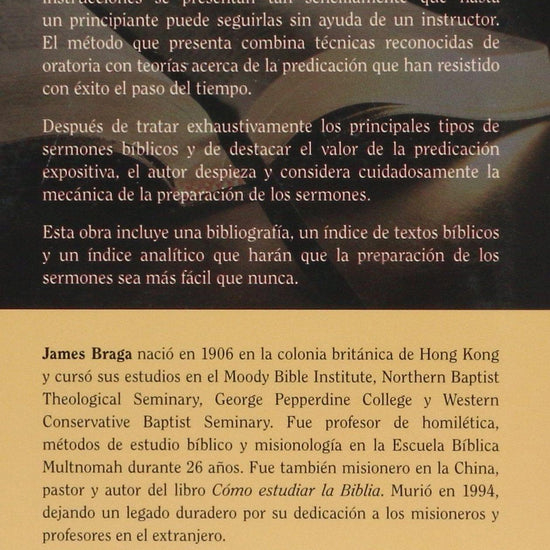 Cómo preparar mensajes bíblicos - James Braga - Pura Vida Books