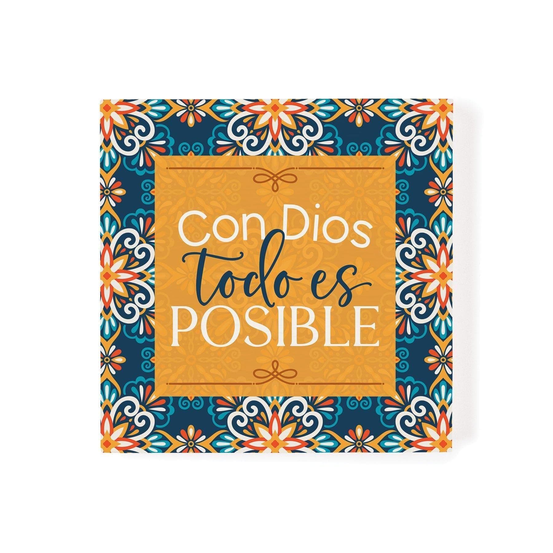 Con Dios Todo Es Posible Wood Block Décor - Pura Vida Books