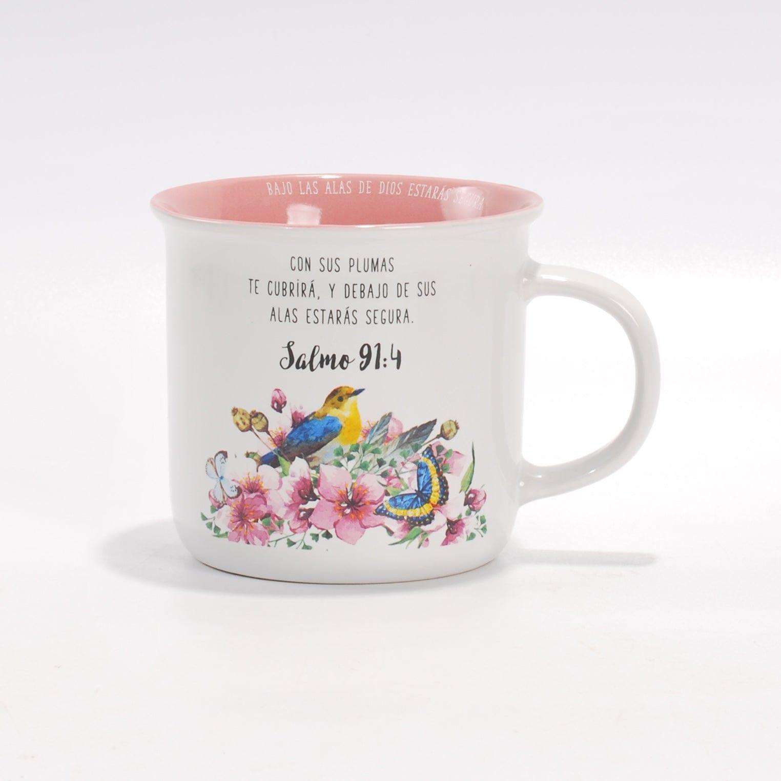 Con Sus Plumas Te Cubrirá- Tazas Fantasía - Pura Vida Books