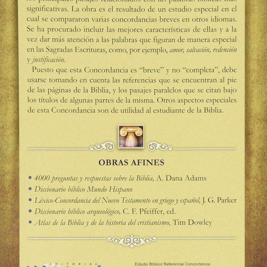 Concordancia Breve de la Biblia - Pura Vida Books