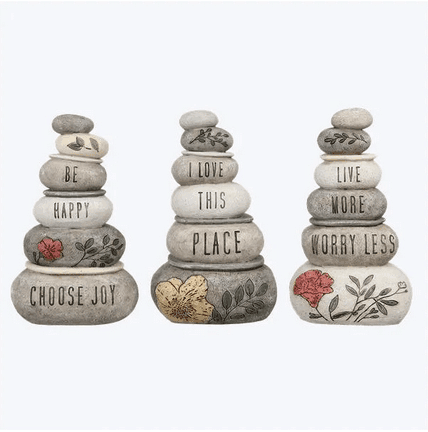 Cottage Core Resin Stacked Rock - Pura Vida Books