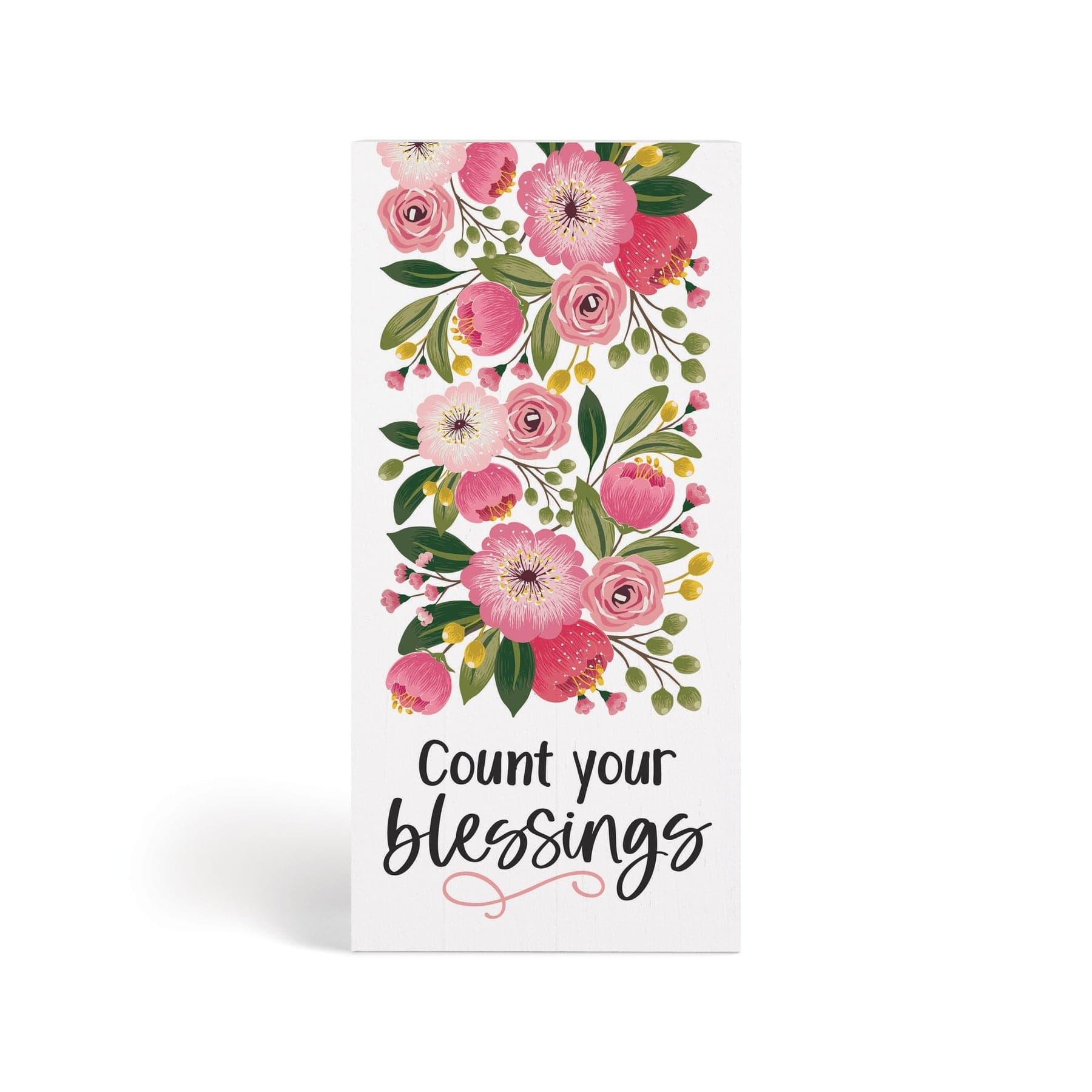 Count Your Blessings Wood Block Décor - Pura Vida Books