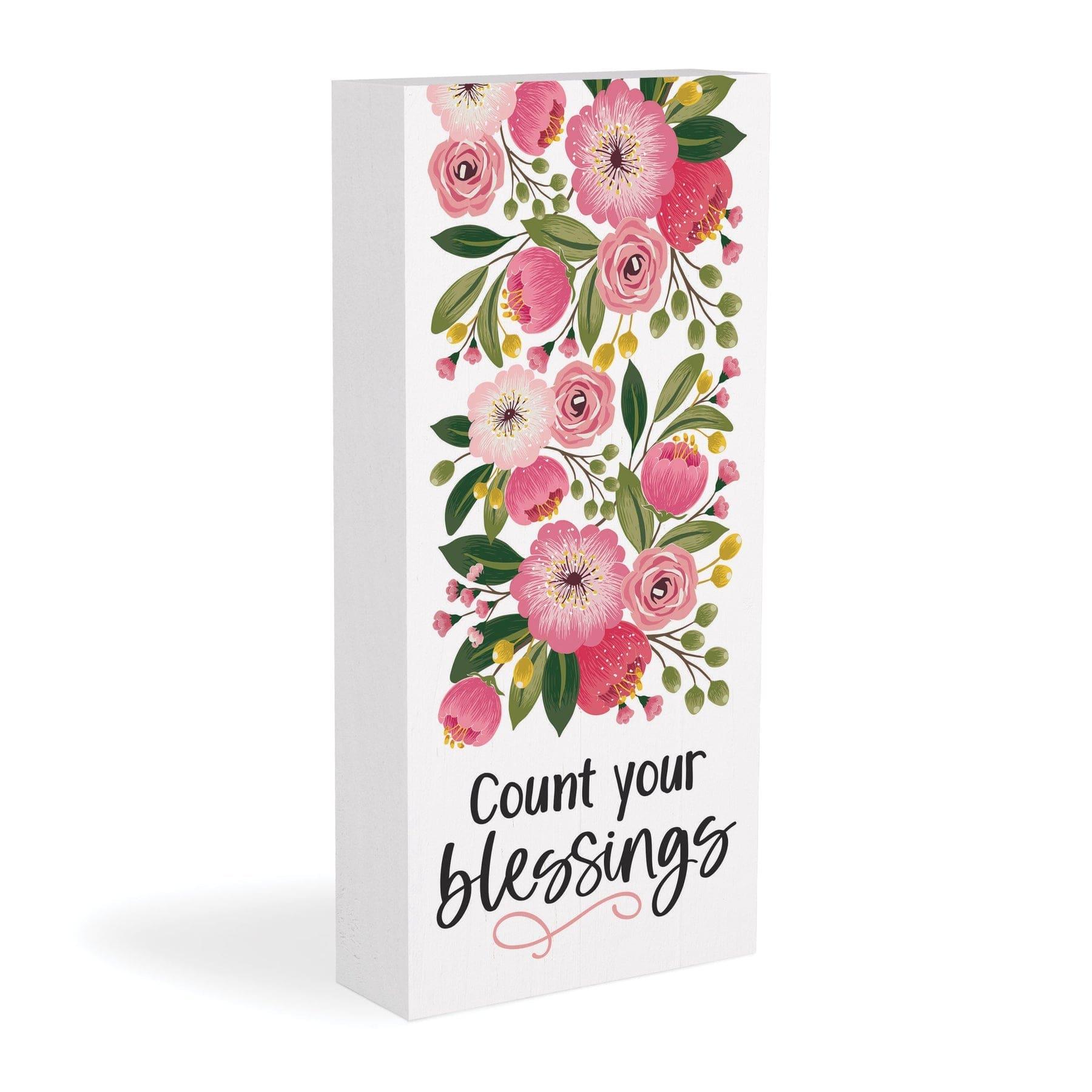 Count Your Blessings Wood Block Décor - Pura Vida Books