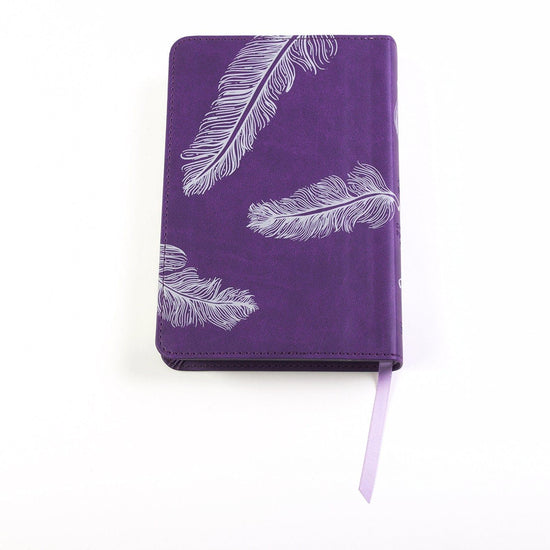 CSB Compact Ultrathin Bible for Teens, Plum Feathers LeatherTouch - Pura Vida Books