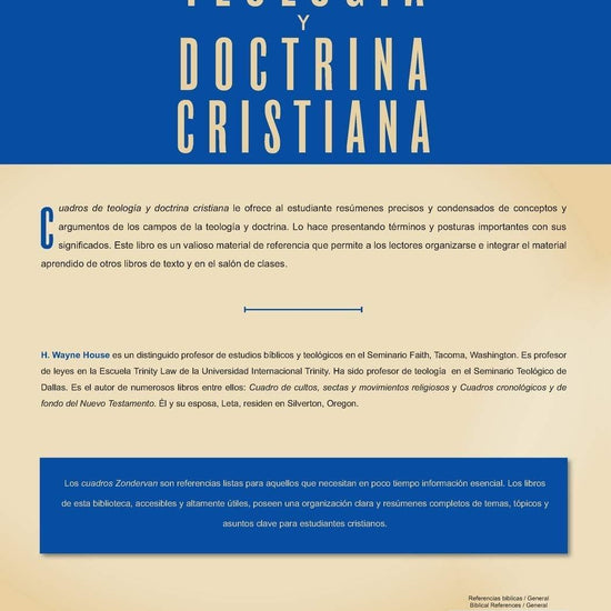 Cuadros sinópticos de teología y doctrina cristiana - H. Wayne House - Pura Vida Books