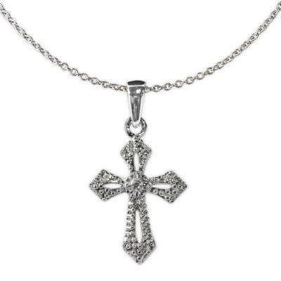 Cubic Zirconia Stone Open Cross Necklace - Pura Vida Books