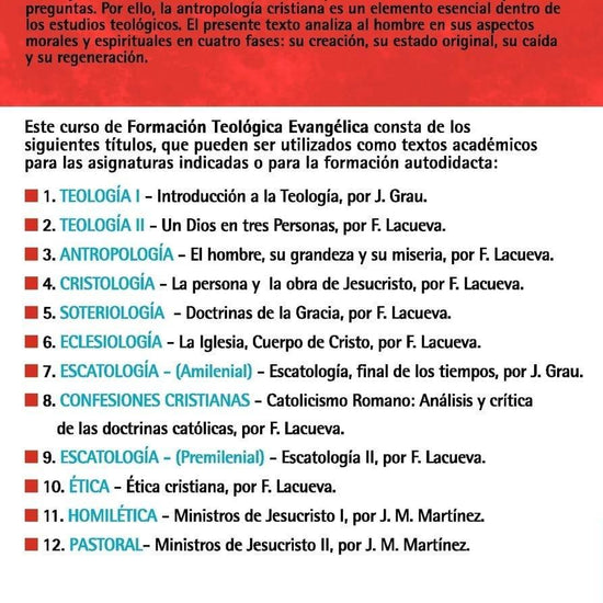 Curso de Formacion Teologica Evangelica 3: EI Hombre: Su grandeza y su miseria - Francisco Lacueva - Pura Vida Books