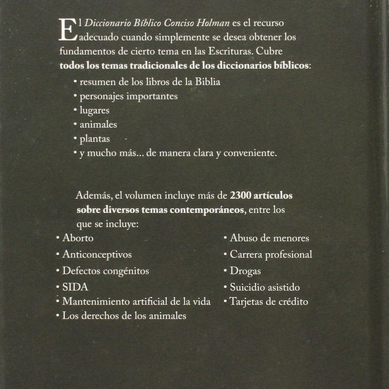 Diccionario Bíblico Conciso Holman - Pura Vida Books