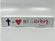Dios Es Amor - Bloque Decorativo Madera - Pura Vida Books