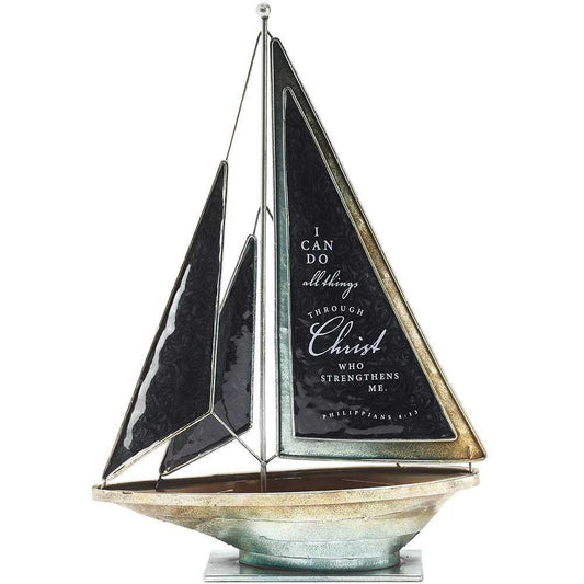 Do All Things Metal Sailboat Figurine - Pura Vida Books