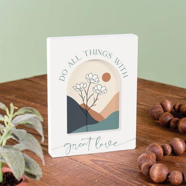 Do All Things With Great Love Carved Arch Décor - Pura Vida Books