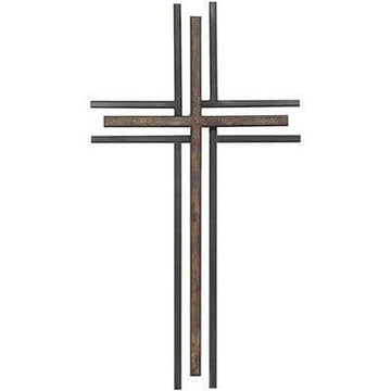 Double Cross, Wall Cross, Black and Bronze - Pura Vida Books