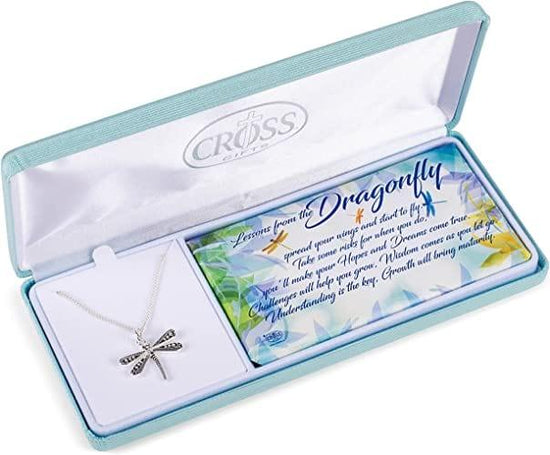 Dragonfly Silver Plated 18 inch Metal Pendant Necklace - Pura Vida Books