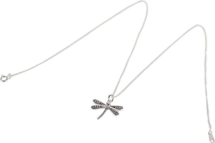 Dragonfly Silver Plated 18 inch Metal Pendant Necklace - Pura Vida Books