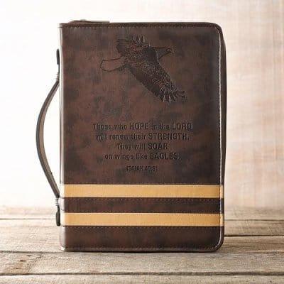 Eagle Isaiah 40:31 Bible Cover, Brown, Medium - Pura Vida Books