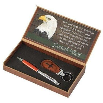 Eagle, Isaiah 40:31, Pen and Keyring Giftset - Pura Vida Books