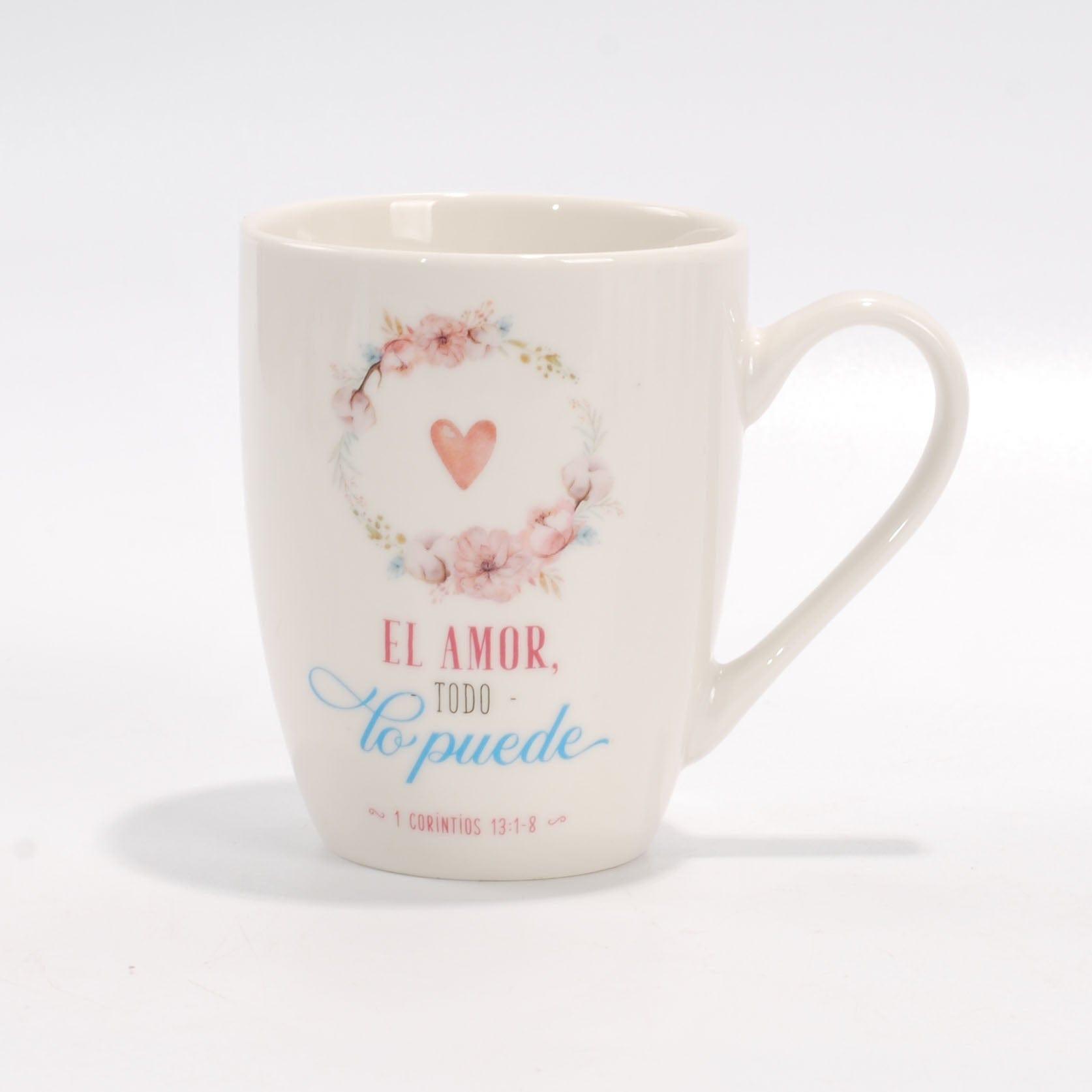 El Amor Todo Lo Puede - Tazas Floral - Pura Vida Books