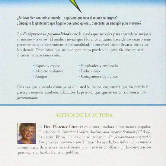 Enriquezca su Personalidad - Dra. Florence Littauer - Pura Vida Books