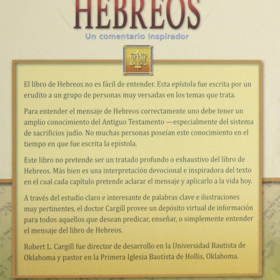 Entendiendo el libro de Hebreos - Robert L. Cargill - Pura Vida Books