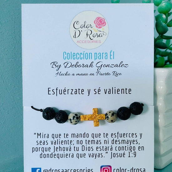 Esfuérzate y sé valiente (pulsera) - Josué 1:9 - Pura Vida Books