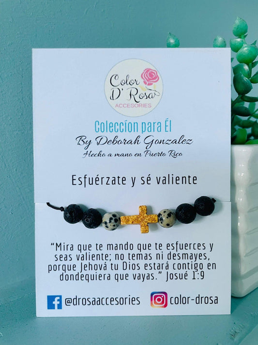 Esfuérzate y sé valiente (pulsera) - Josué 1:9 - Pura Vida Books