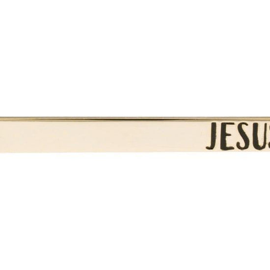 Etched Gold Tie Bar - Jesus - Pura Vida Books