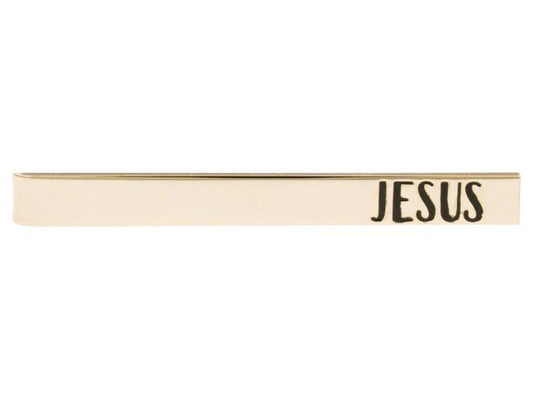 Etched Gold Tie Bar - Jesus - Pura Vida Books