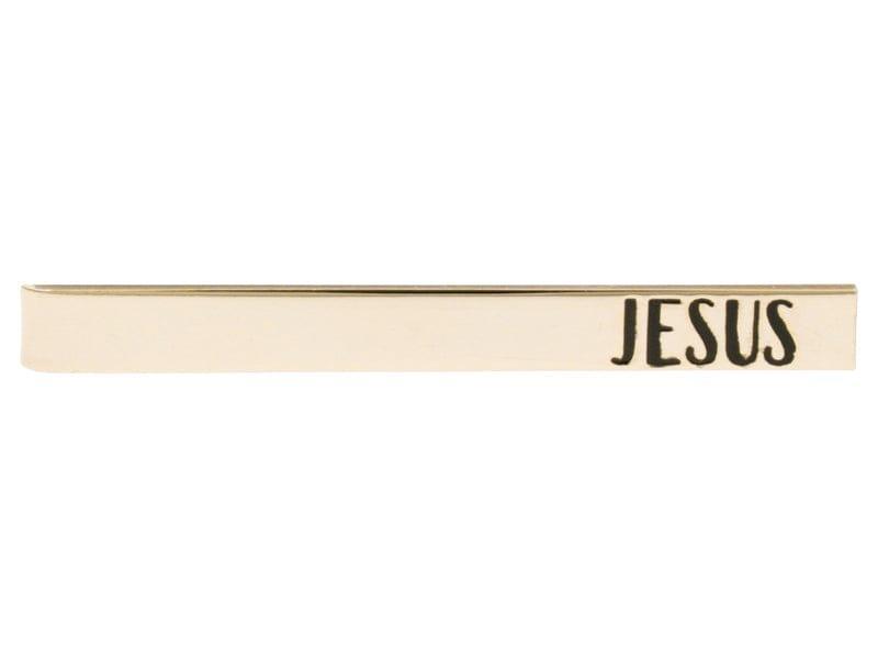 Etched Gold Tie Bar - Jesus - Pura Vida Books