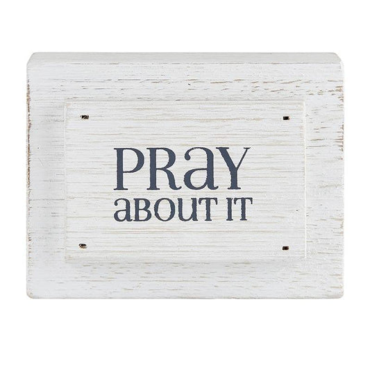 Face to Face Wood Block - Pray About It - Pura Vida Books