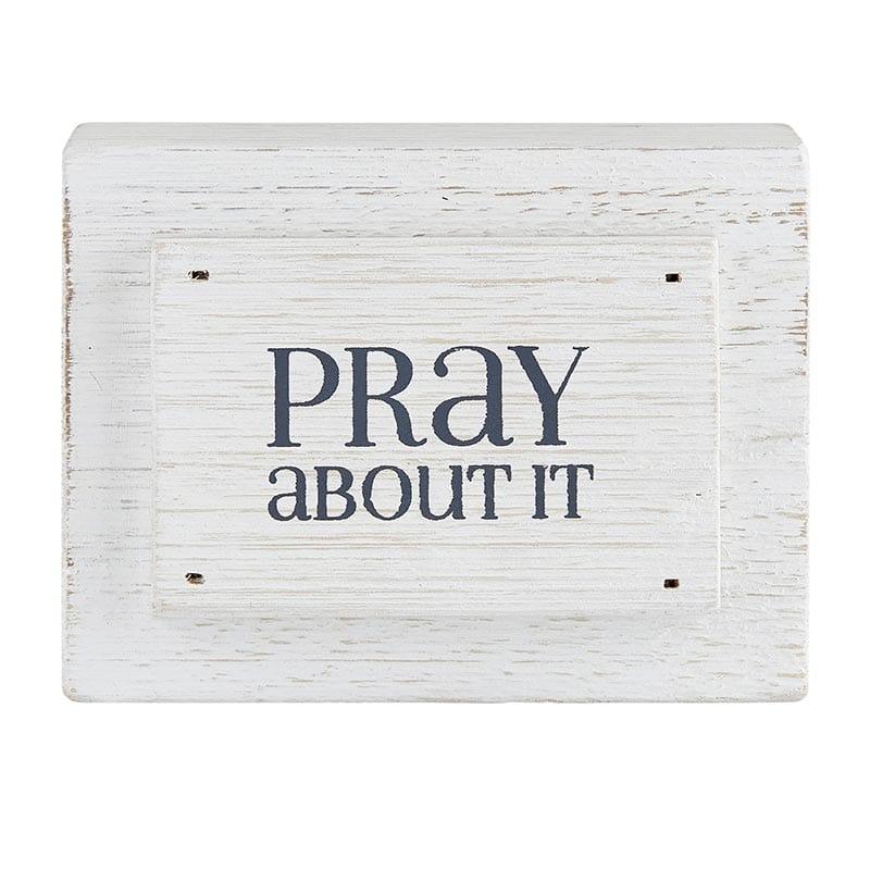 Face to Face Wood Block - Pray About It - Pura Vida Books