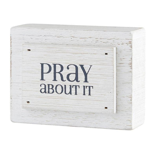 Face to Face Wood Block - Pray About It - Pura Vida Books