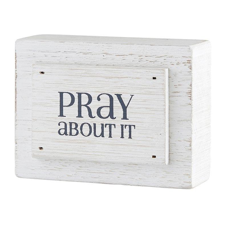 Face to Face Wood Block - Pray About It - Pura Vida Books