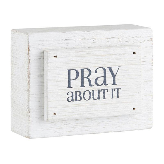 Face to Face Wood Block - Pray About It - Pura Vida Books