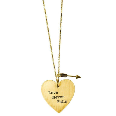 Faith Gear Love Never Fails Womens Heart Necklace - Pura Vida Books