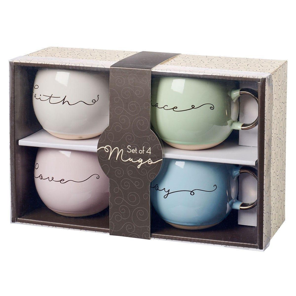 Faith, Grace, Love, Joy Ceramic Mug Set - Pura Vida Books