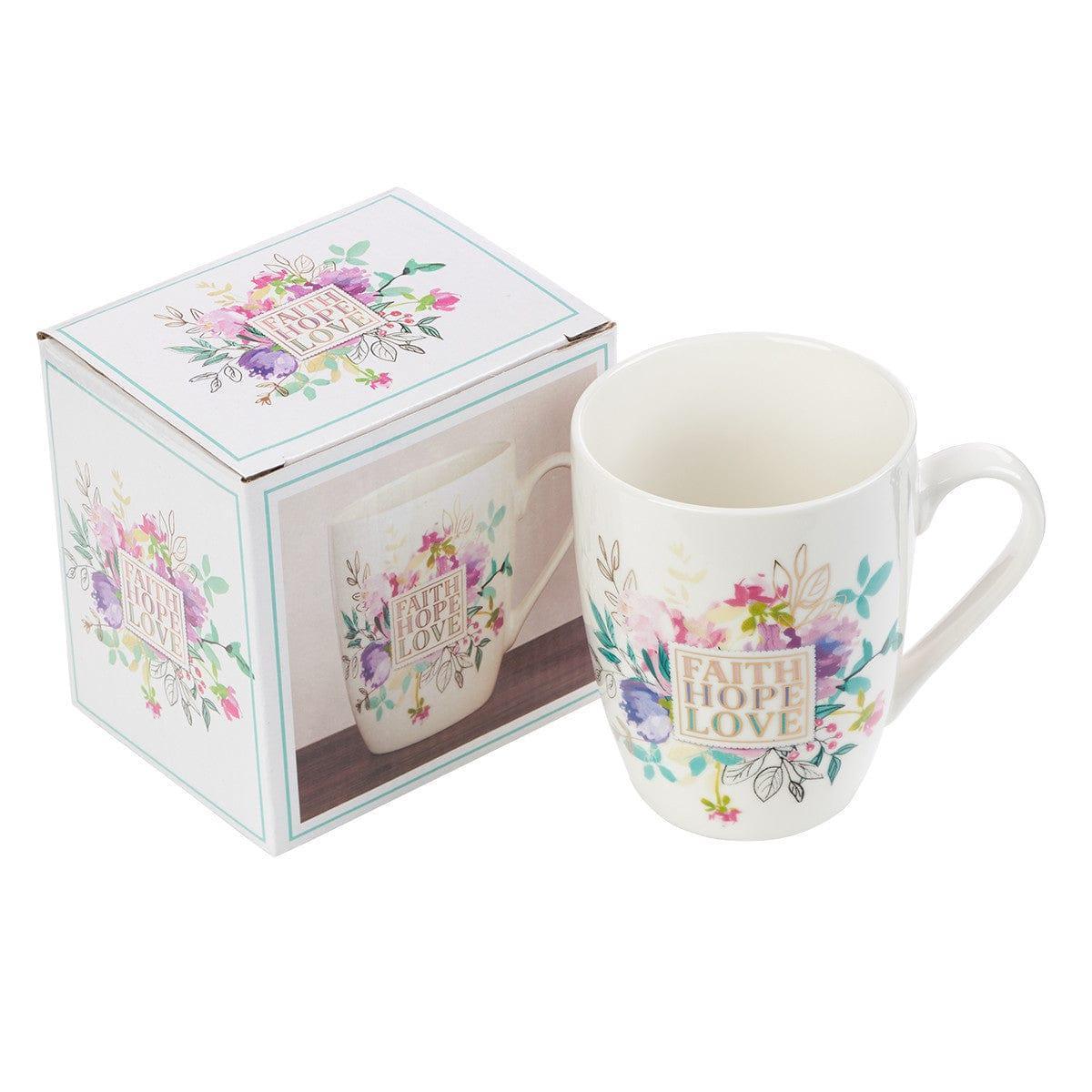 Faith Hope Love Ceramic Coffee Mug - Pura Vida Books