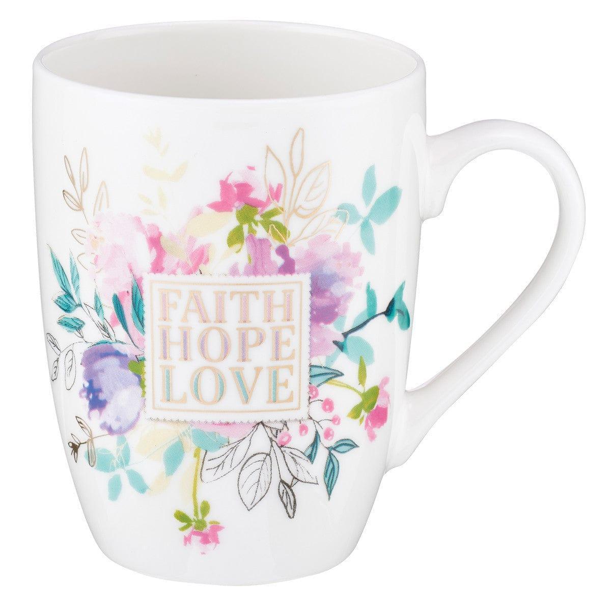 Faith Hope Love Ceramic Coffee Mug - Pura Vida Books