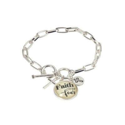 Faith Over Fear Charm Bracelet - Pura Vida Books