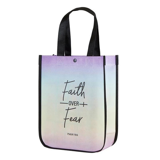 Faith Over Fear Small Eco-Friendly Tote Bag - Pura Vida Books