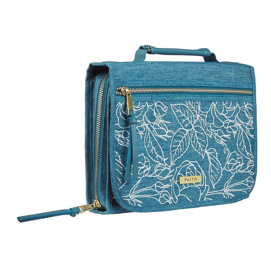 Faith Teal Tri-fold Organizer Bible Cover - Pura Vida Books