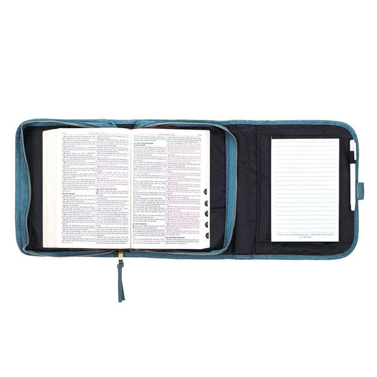 Faith Teal Tri-fold Organizer Bible Cover - Pura Vida Books