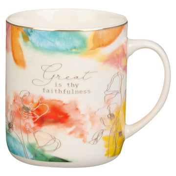 Faithfulness Pastel Meadow Ceramic Coffee Mug - Pura Vida Books