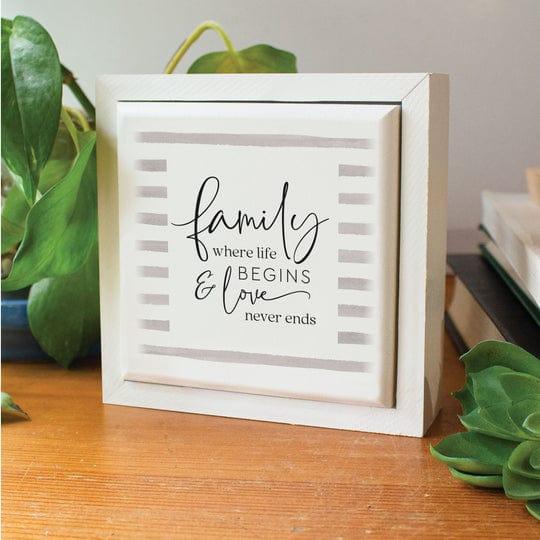 Family Where Life Begins And Love Framed Art - Pura Vida Books