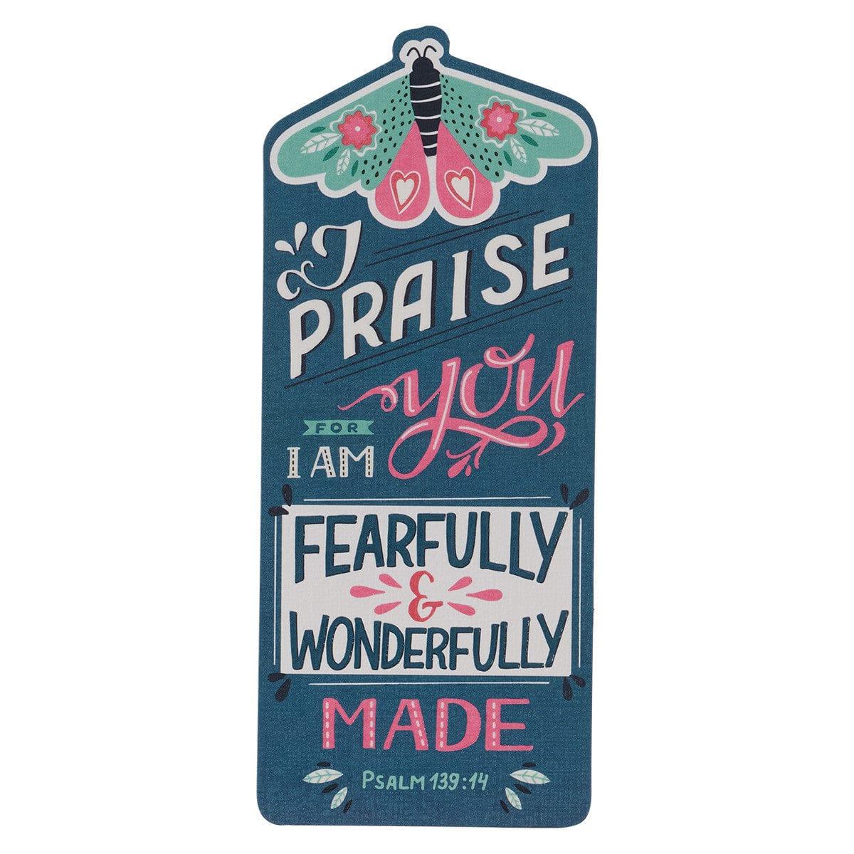 Fearfully and Wonderfully Made Butterfly Premium Cardstock Bookmark - Psalm 139:14 - Pura Vida Books