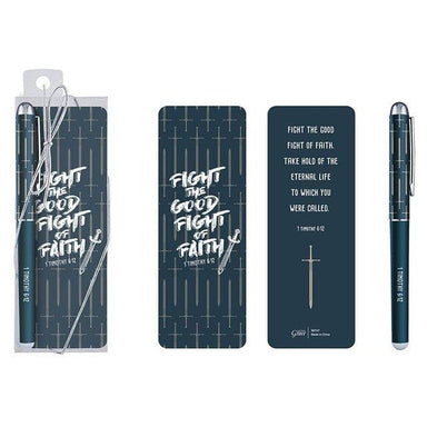 Fight the Good Fight Gift Pen with Bookmark - Pura Vida Books