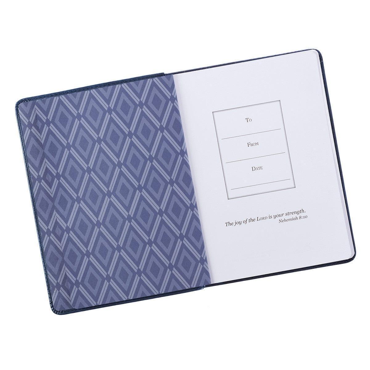 For I Know the Plans Handy-sized Faux Leather Journal in Navy - Jeremiah 29:11 - Pura Vida Books