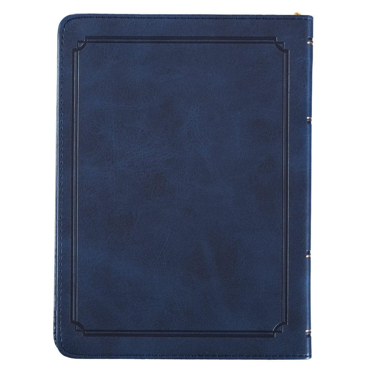 For I Know the Plans Handy-sized Faux Leather Journal in Navy - Jeremiah 29:11 - Pura Vida Books