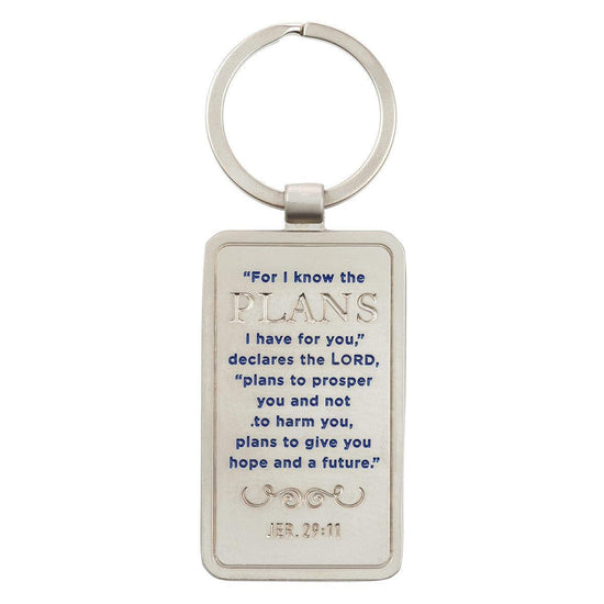 For I Know the Plans - Jeremiah 29:11 Keyring in Tin - Pura Vida Books