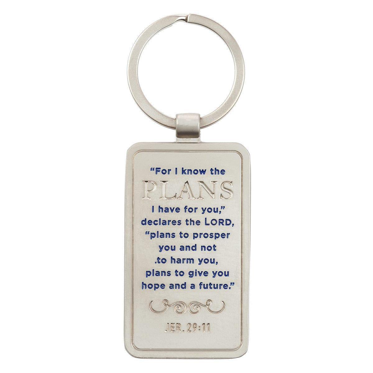 For I Know the Plans - Jeremiah 29:11 Keyring in Tin - Pura Vida Books