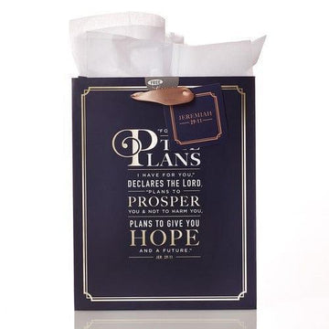 For I Know the Plans Medium Gift Bag - Jeremiah 29:11 Know the Plans - Jeremiah 29:11 Medium Gift Bag - Pura Vida Books